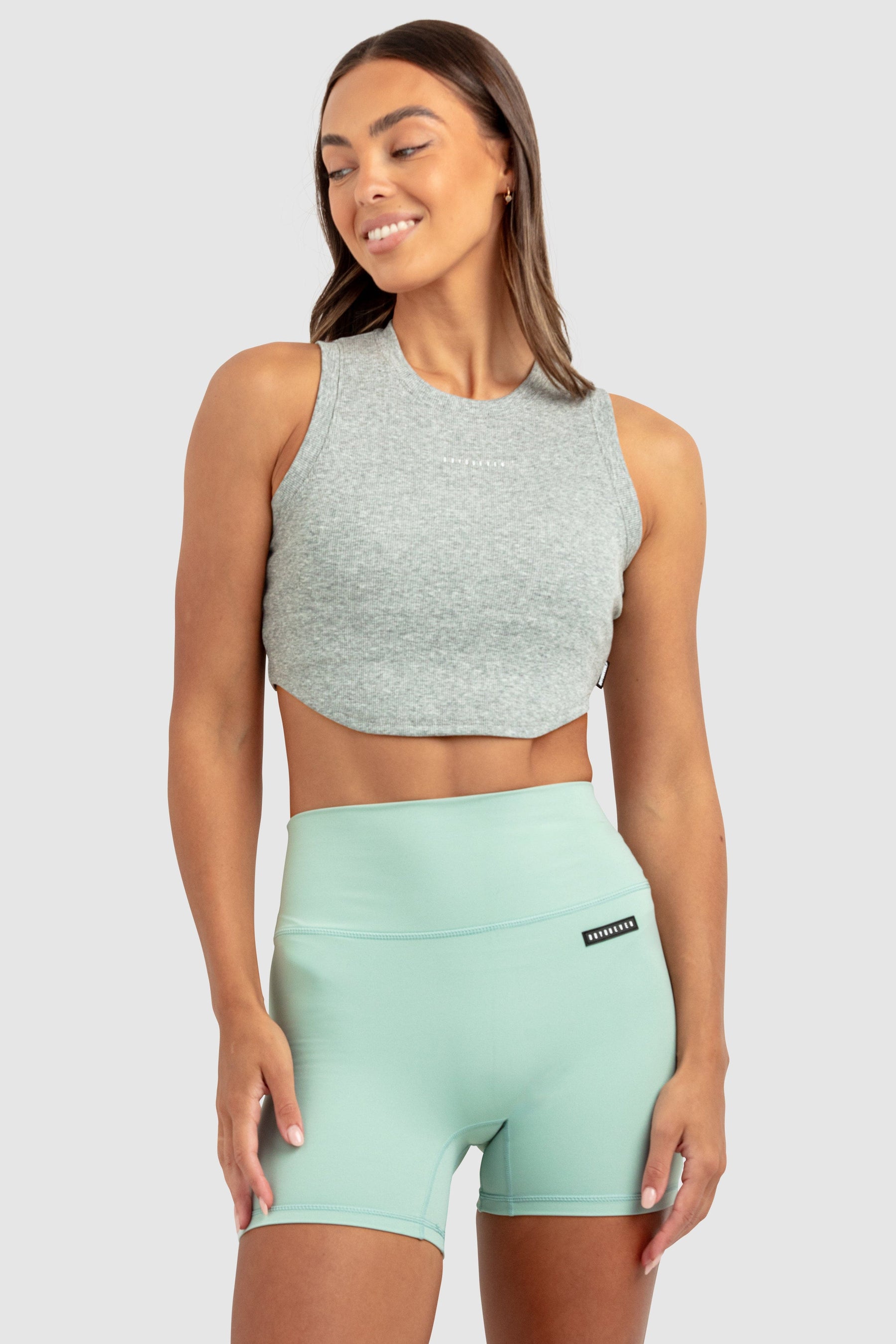 Cropped Regata Feminino Scoop - Cinza