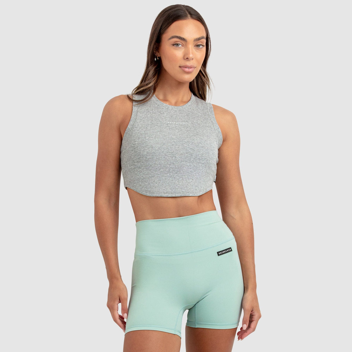 Cropped Regata Feminino Scoop - Cinza