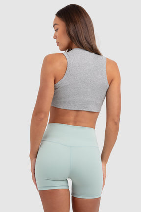 Cropped Regata Feminino Scoop - Cinza