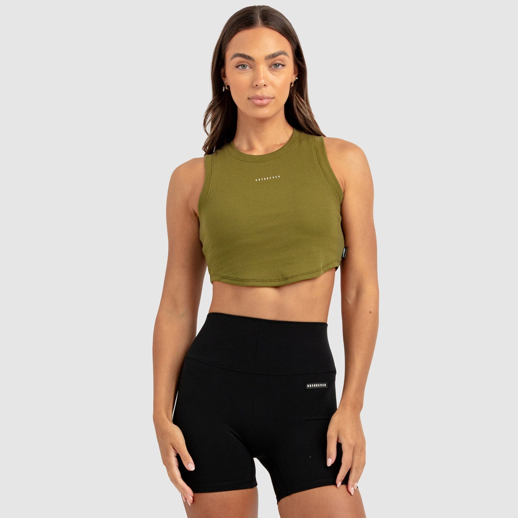 Cropped Regata Feminino Scoop - Verde Cáqui