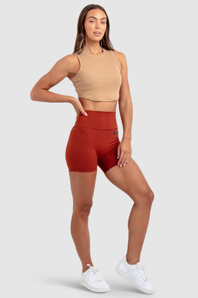 Cropped Regata Feminino Scoop - Marrom Taupe