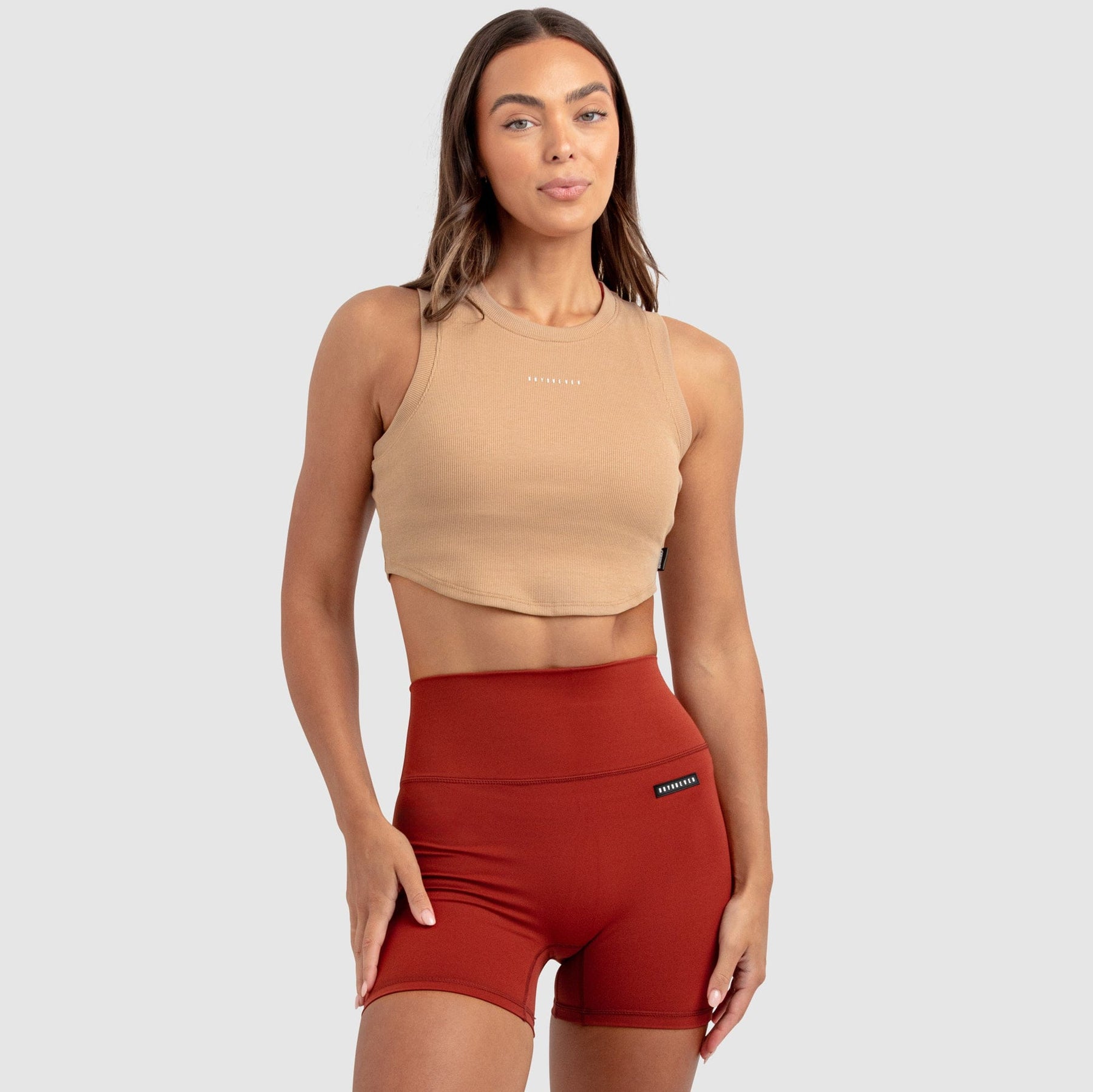 Cropped Regata Feminino Scoop - Marrom Taupe